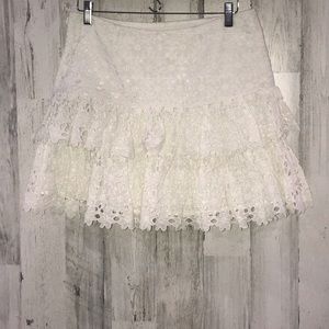 Lilly Pulitzer White Lace Ruffle Skirt Size 12